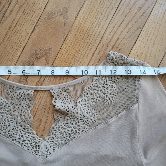 Orange Almost Naked Bamboo Lace Top Dililine Nude L/XL - Picture 10 of 16